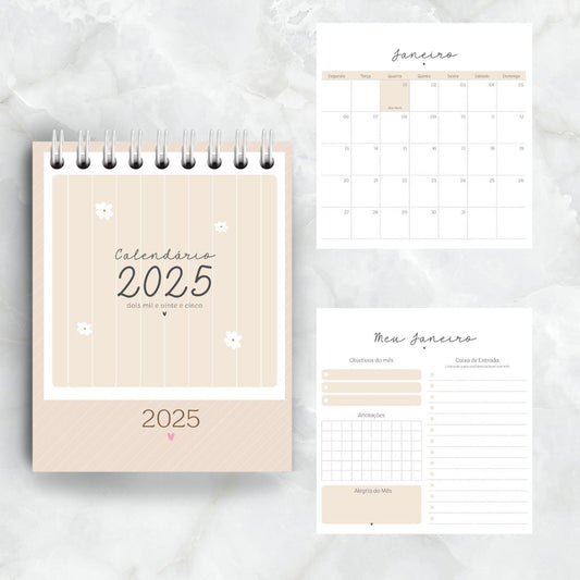 Calendário de mesa Flower Quadrado 2025