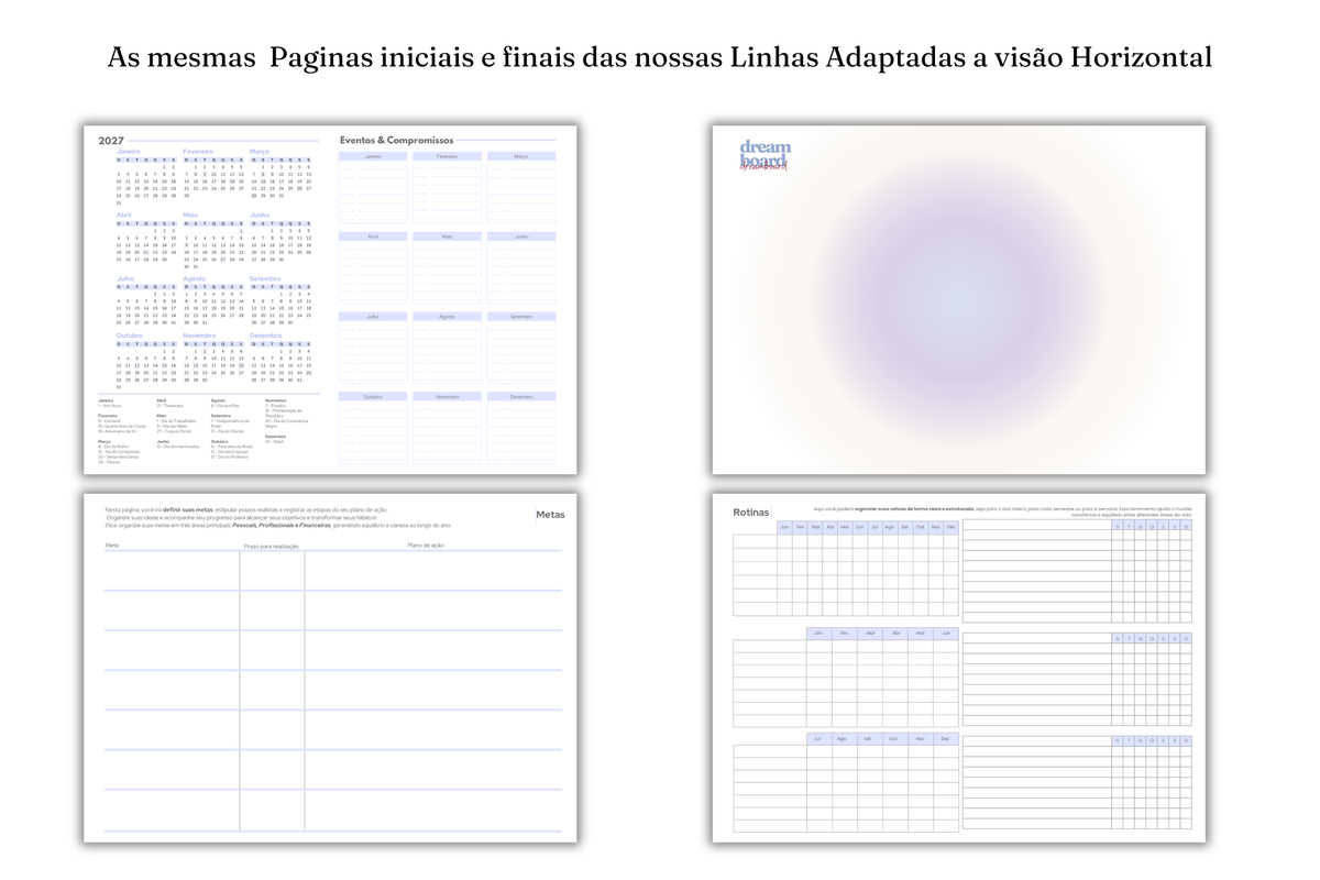Planner 2027 Multivisão Horizontal Maxi — Just Be Flower 2