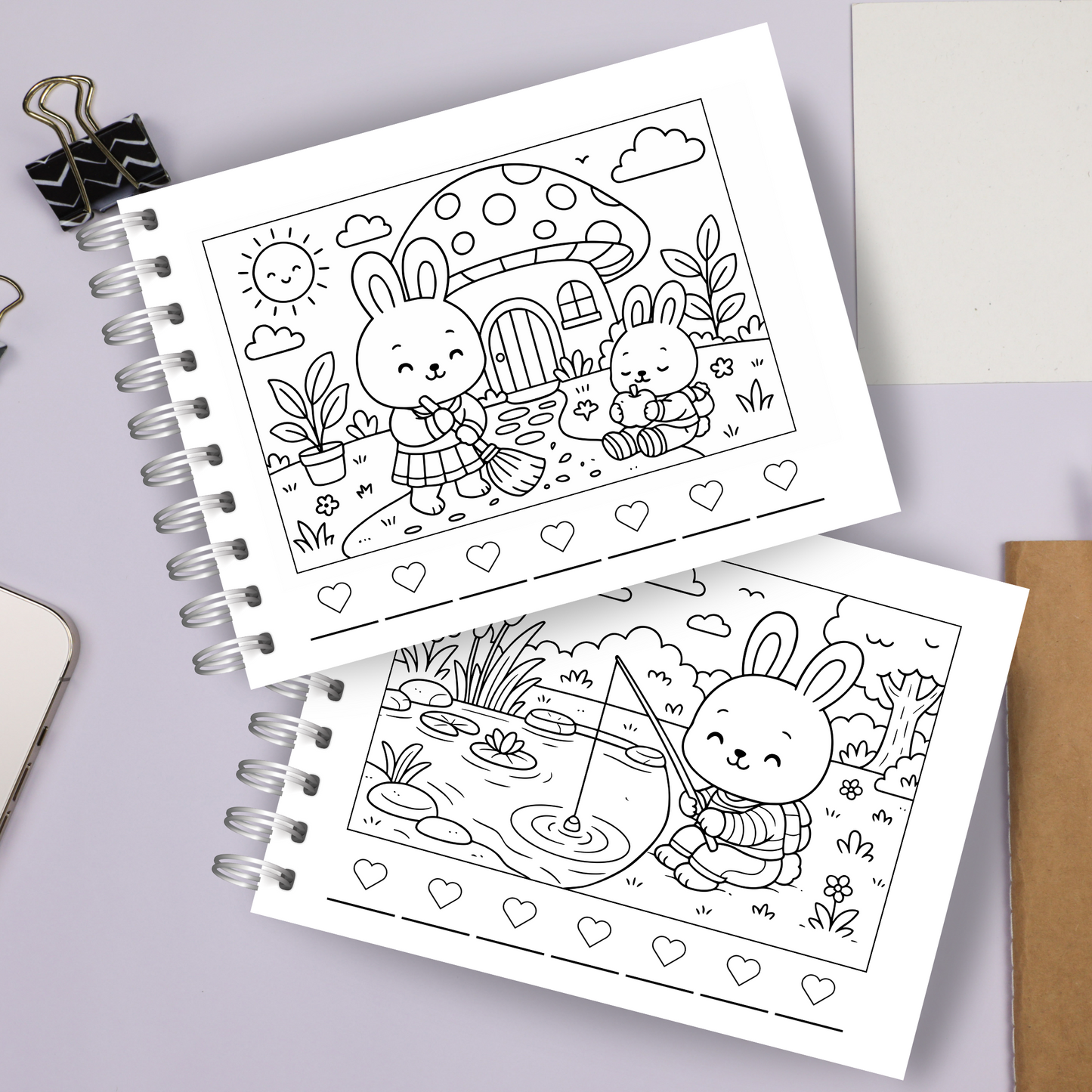 Coloring Book - Cozy Bunny - Pocket (A6)