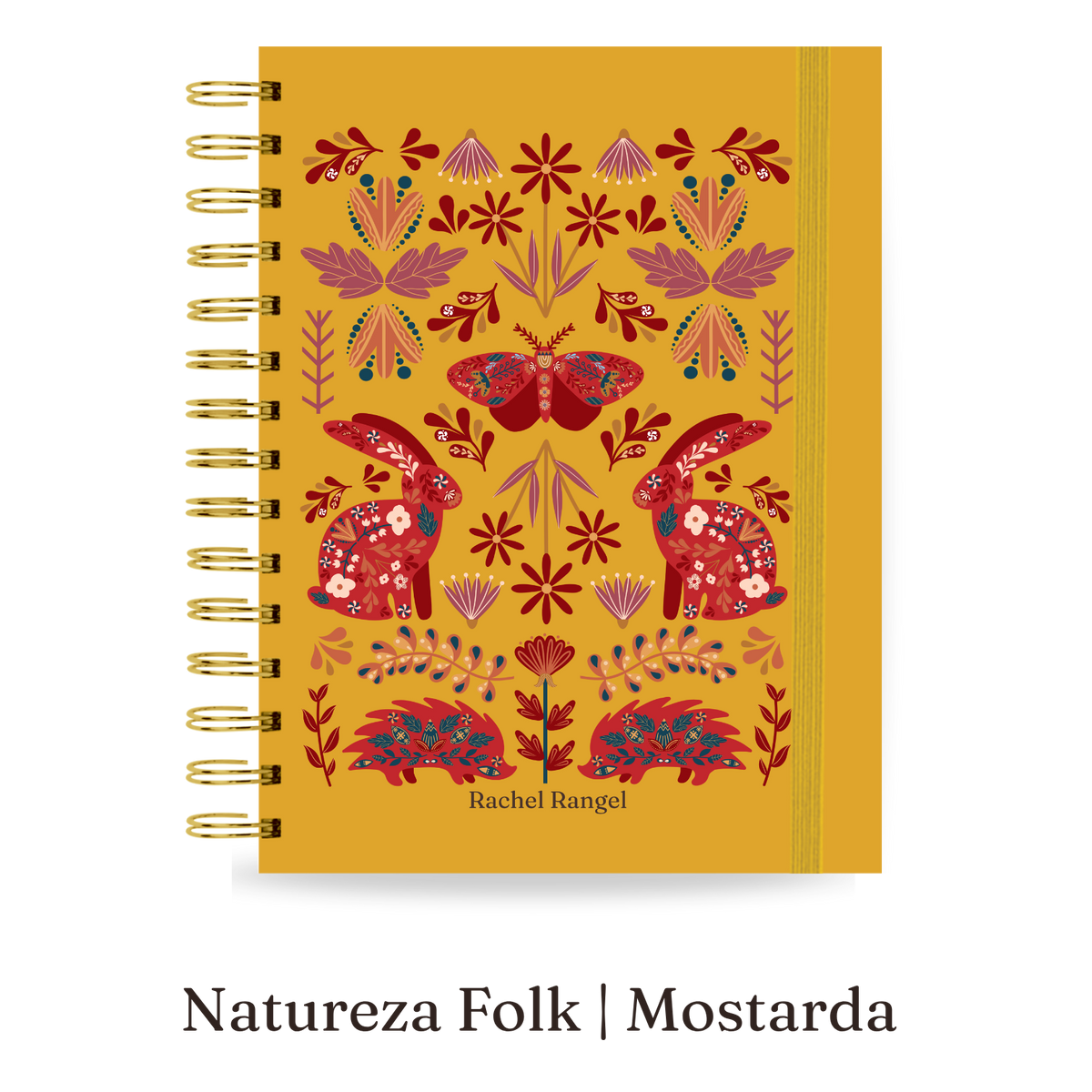Planner 2027 Duo Semestral Maxi — Natureza Folk — Mostarda