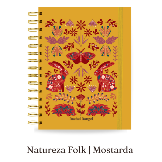 Planner 2027 Essencial Midi — Natureza Folk — Mostarda