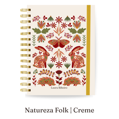 Planner 2027 Duo Semestral Maxi — Natureza Folk — Creme