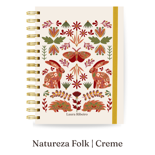 Planner 2027 Duo Semestral Maxi — Natureza Folk — Creme