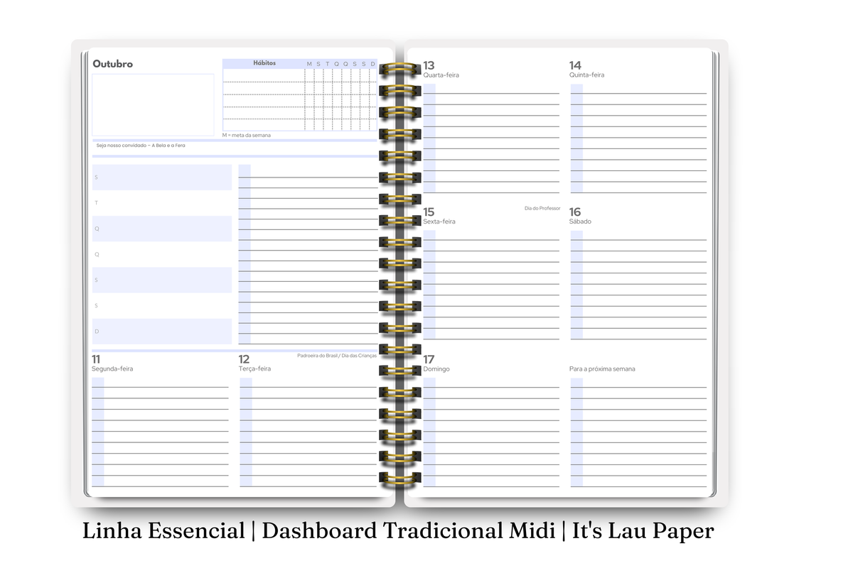 Planner 2027 Essencial Midi — Wave Cacau