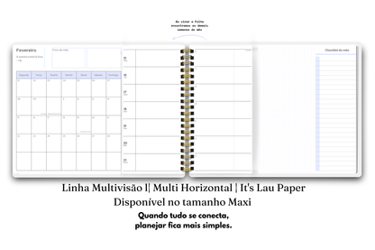 Planner 2027 Multivisão Horizontal Maxi — Check Azul
