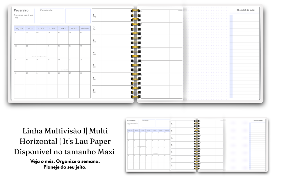 Planner 2027 Multivisão Horizontal Maxi — Just Be Flower 2