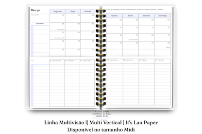 Planner 2027 Multivisão Vertical Midi — Entrelace
