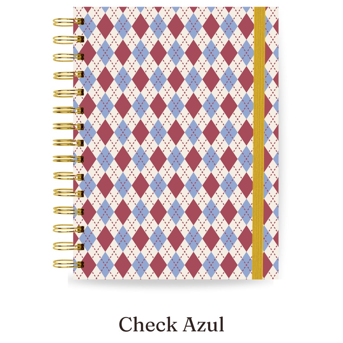 Planner 2027 Multivisão Horizontal Maxi — Check Azul, capa Check Azul