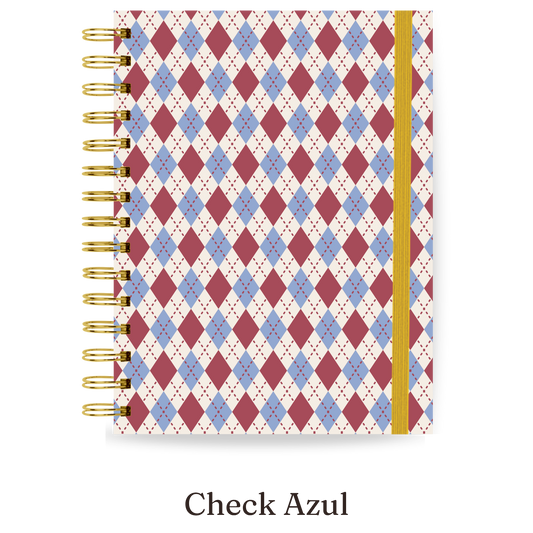 Planner 2027 Multivisão Horizontal Maxi — Check Azul, capa Check Azul