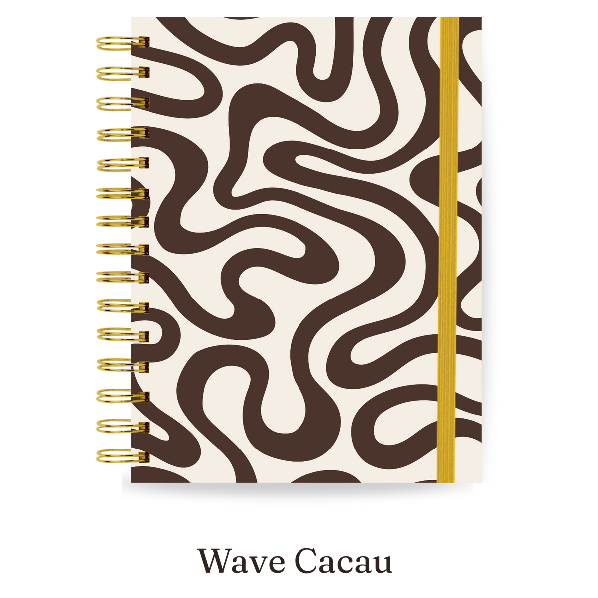 Planner 2027 Multivisão Horizontal Maxi — Wave Cacau, capa Wave Cacau